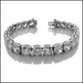 37.5 Ct Round Tennis 4 Prong Cubic Zirconia CZ Bracelet