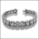 37.5 Ct Round Tennis 4 Prong Cubic Zirconia CZ Bracelet