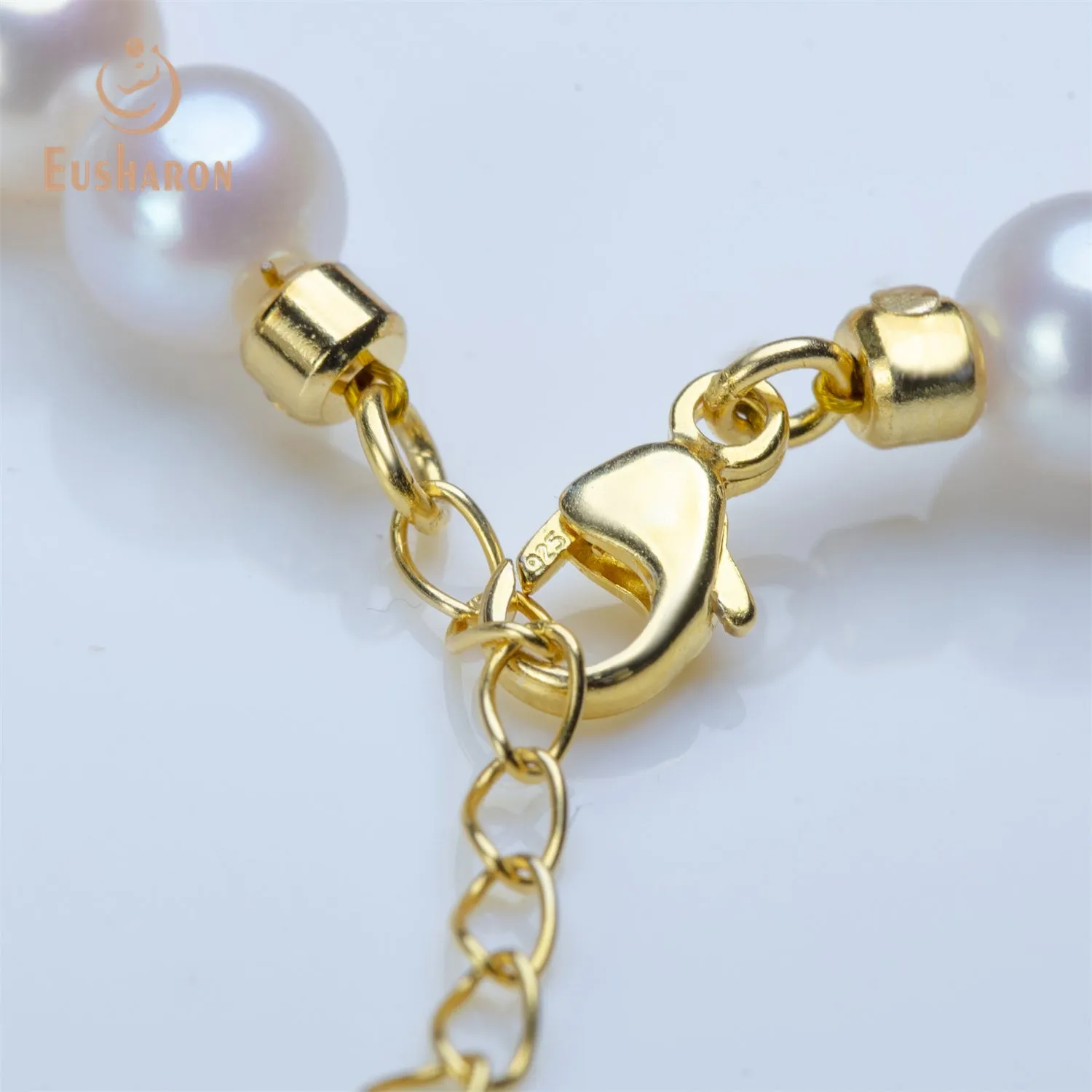 6-6.5mm SAAA Graduated Orange Color Round Freshwater Pearl Bracelet