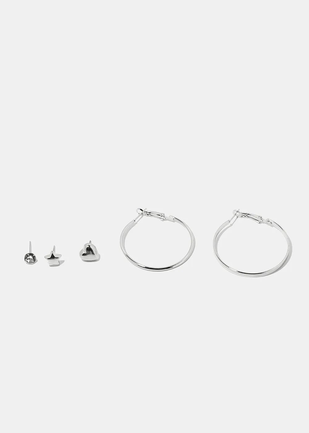 6-Pair Star Stud & Hoop Earrings