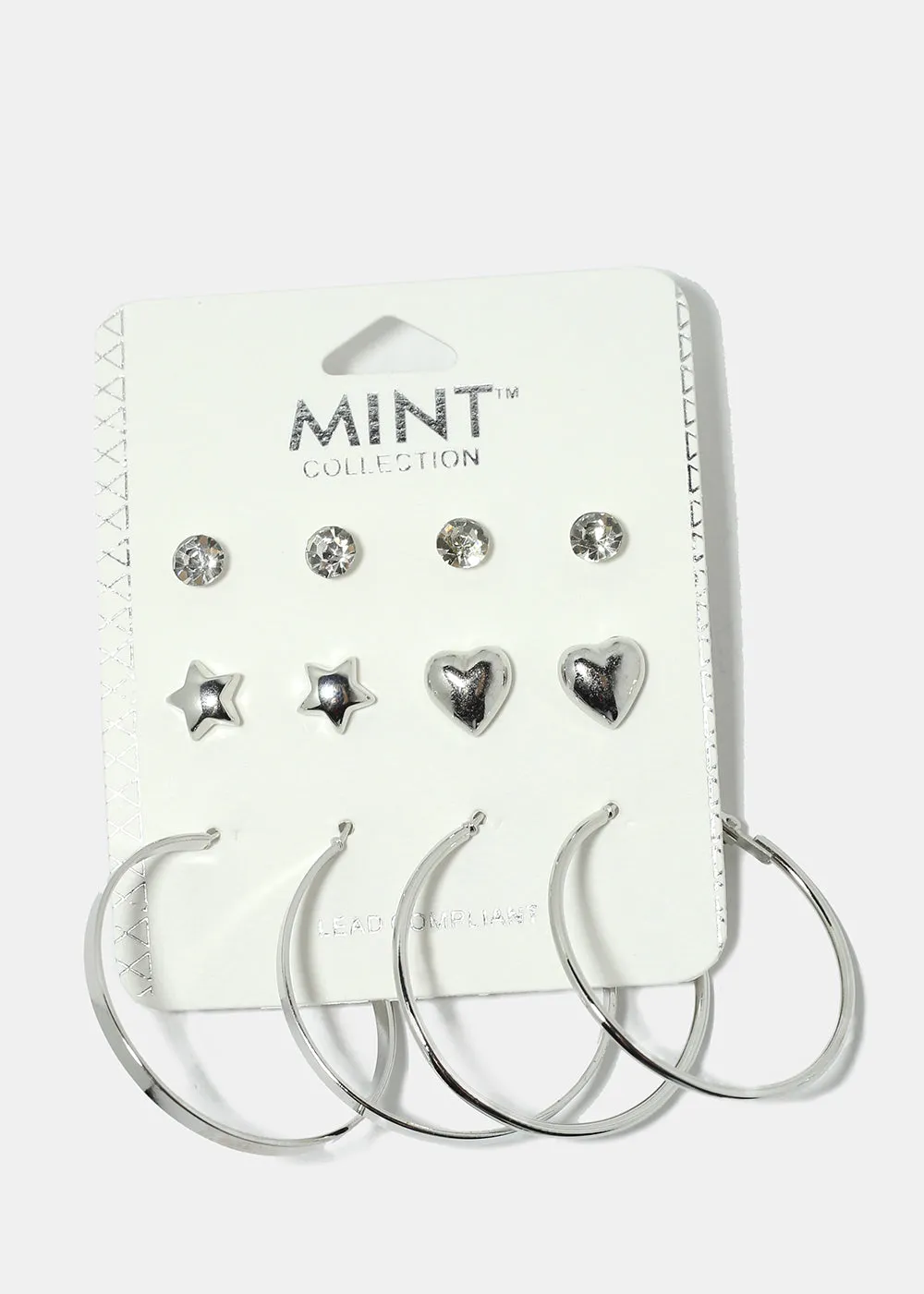 6-Pair Star Stud & Hoop Earrings