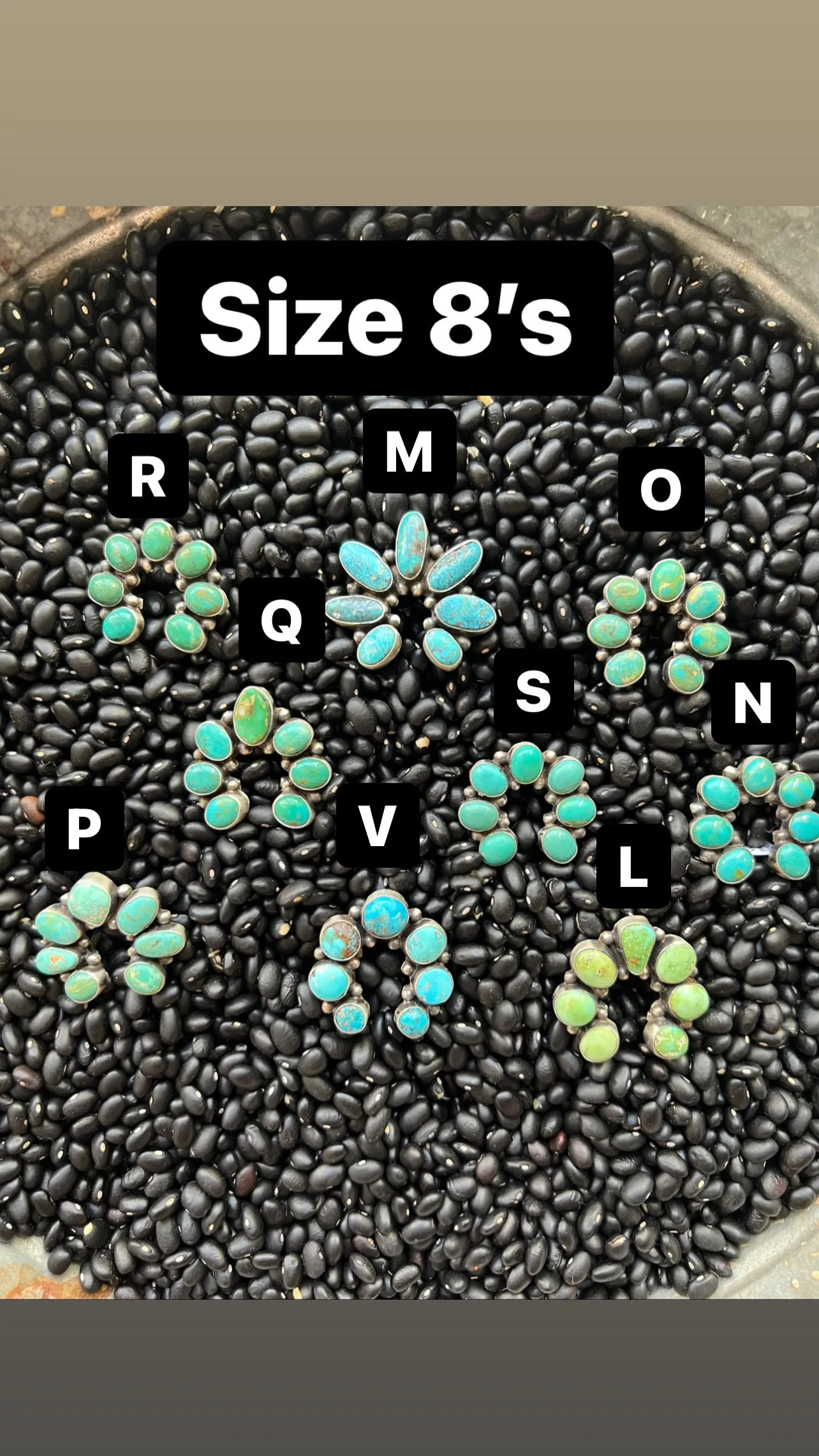 7 stone Turquoise Naja Ring size 8s