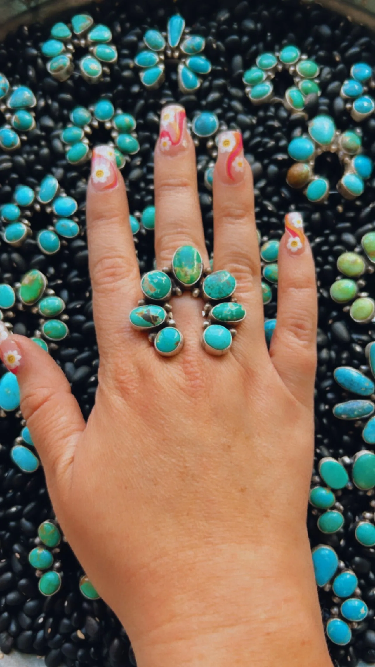 7 stone Turquoise Naja Ring size 8s