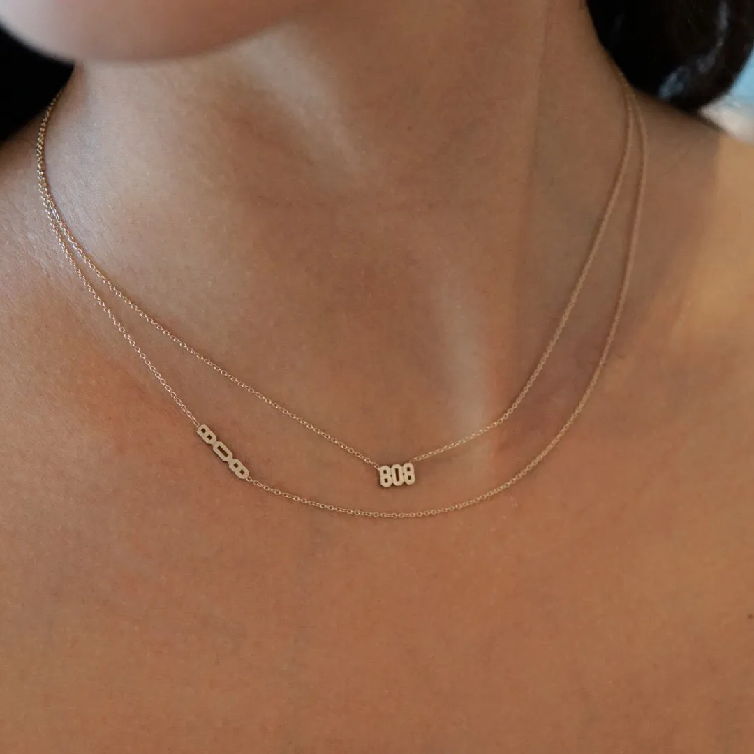 808 Asymmetrical Necklace - Solid 14kt