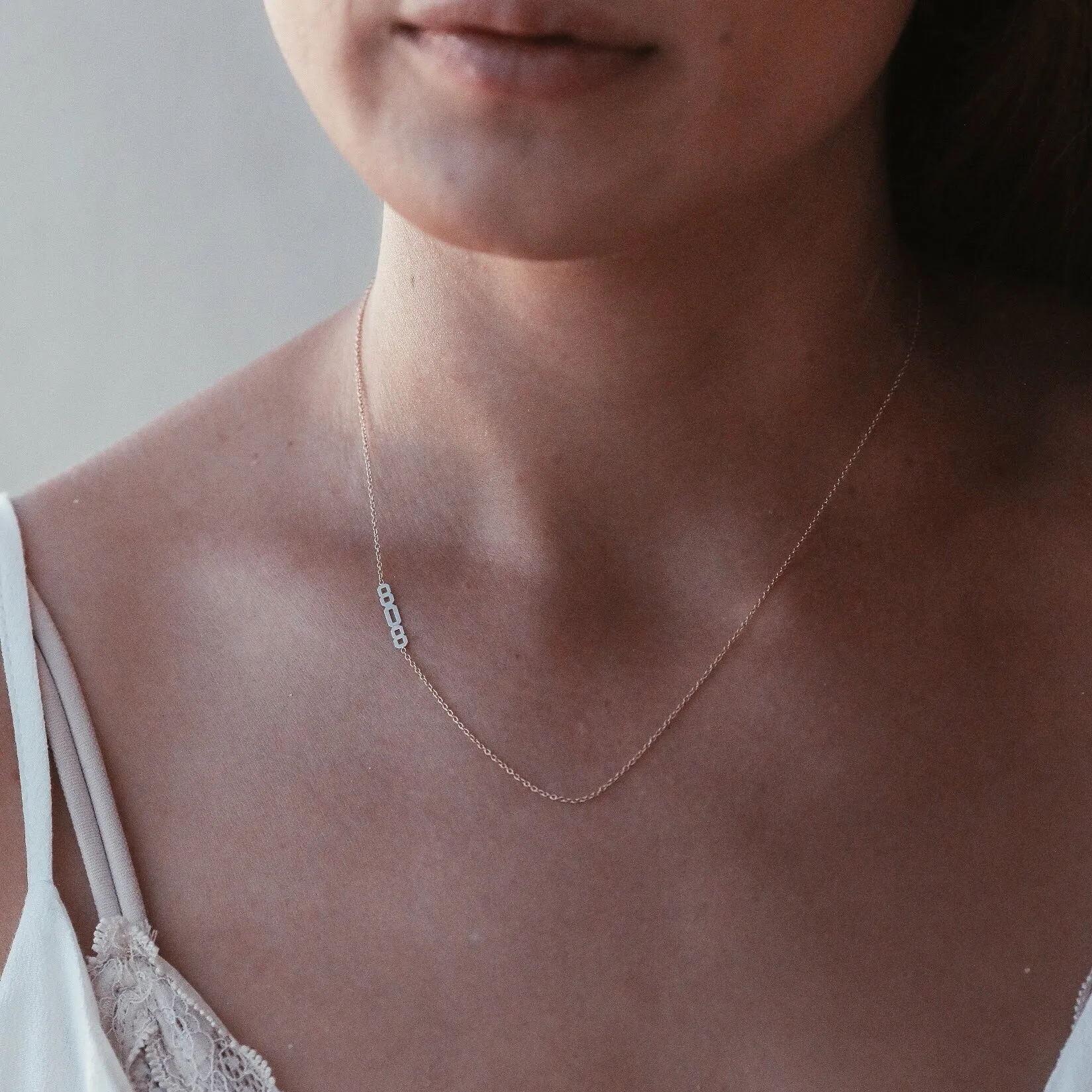 808 Asymmetrical Necklace - Solid 14kt