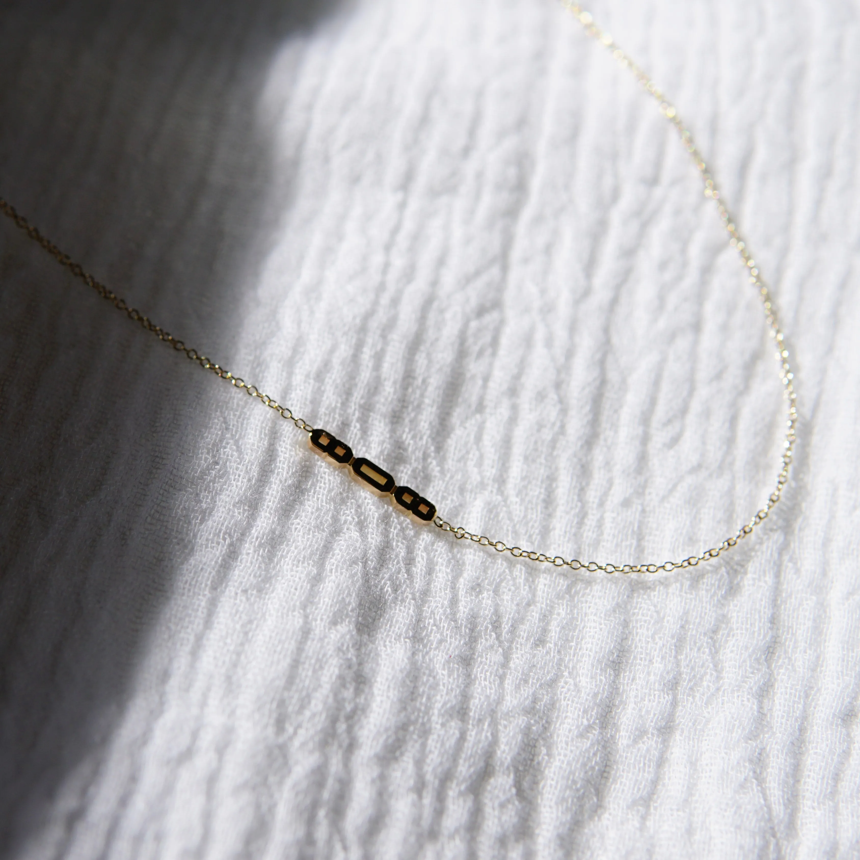 808 Asymmetrical Necklace - Solid 14kt