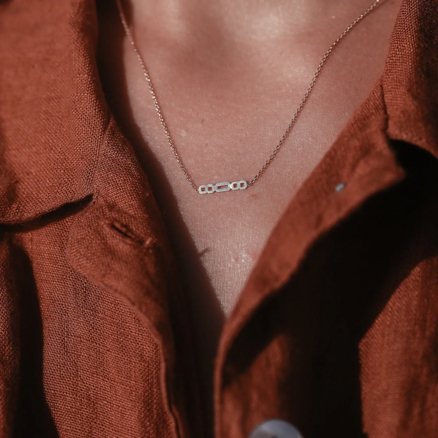 808 Asymmetrical Necklace - Solid 14kt