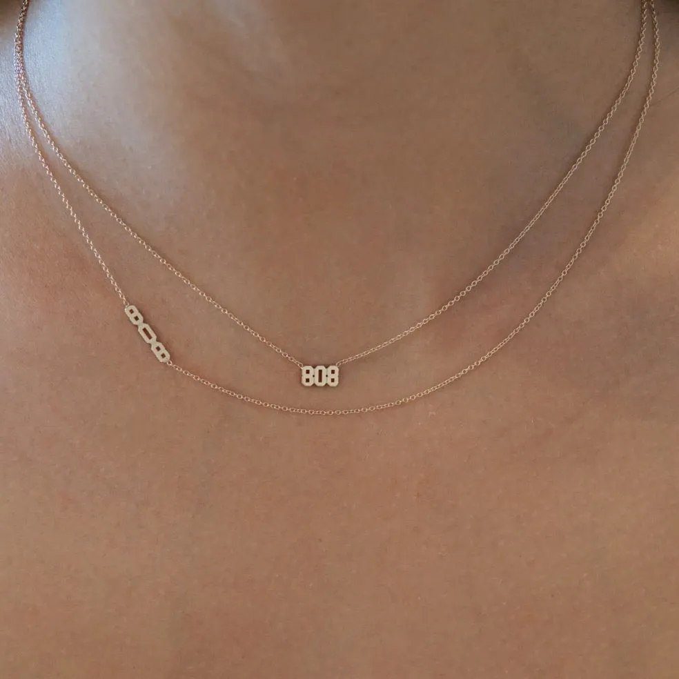 808 Asymmetrical Necklace - Solid 14kt