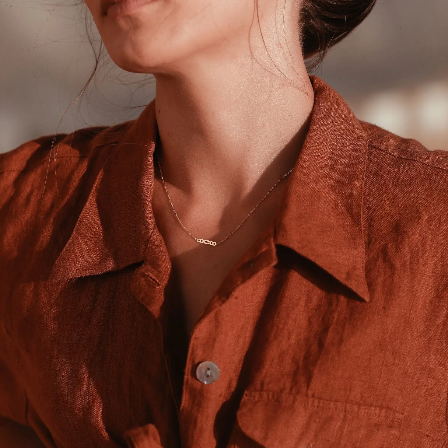 808 Asymmetrical Necklace - Solid 14kt