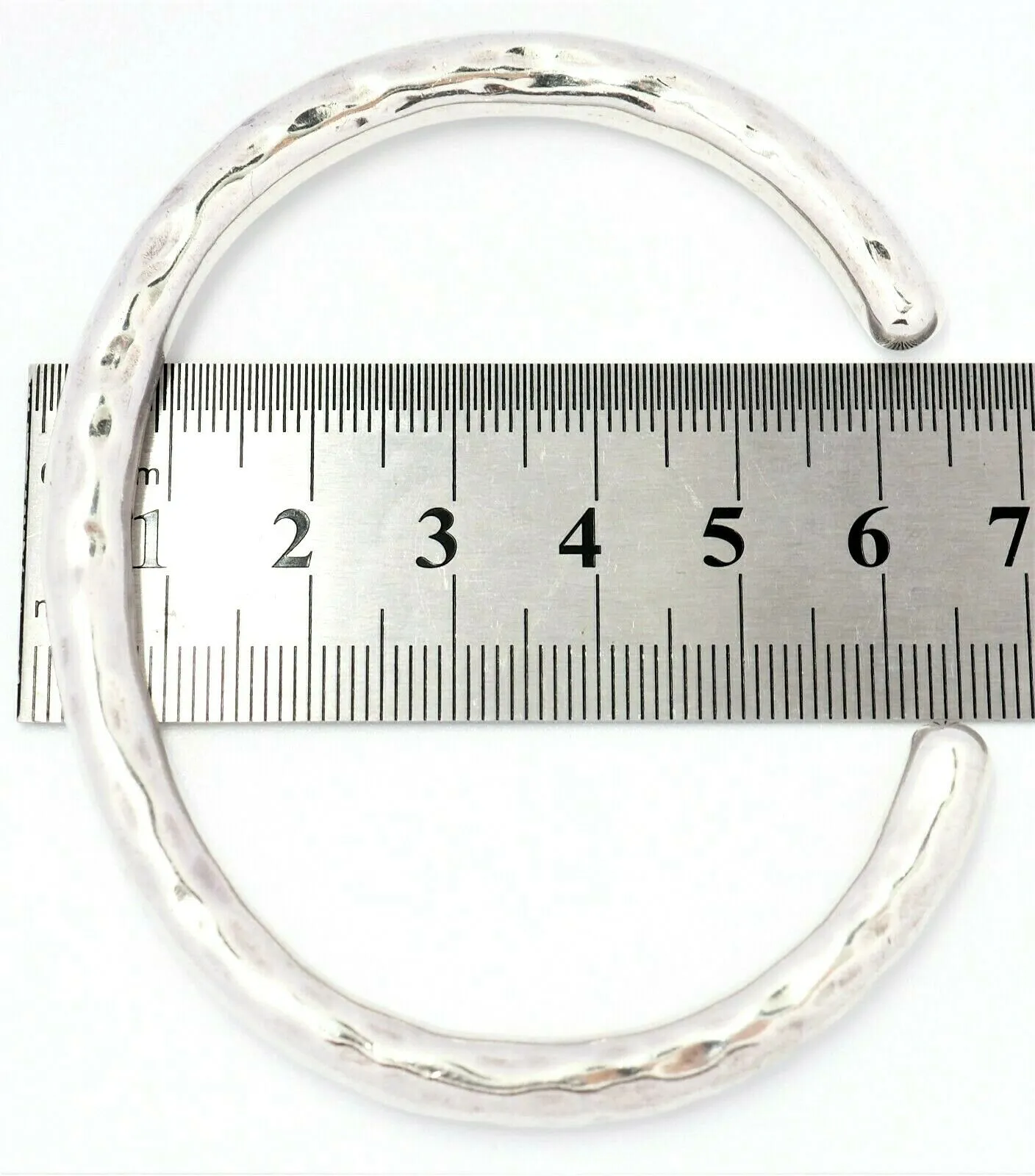 925 Sterling Silver Cuff Bangle Hollow Bracelet