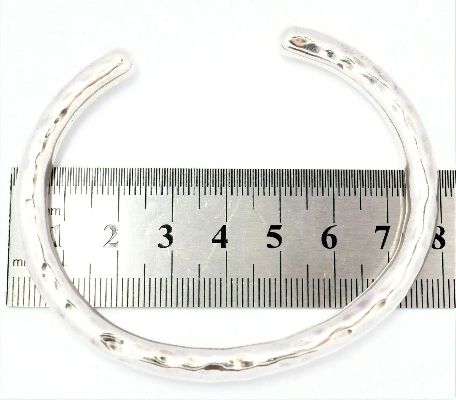 925 Sterling Silver Cuff Bangle Hollow Bracelet