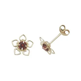 9ct  Yellow  Gold  Garnet  Stud  Earrings  ES424GA