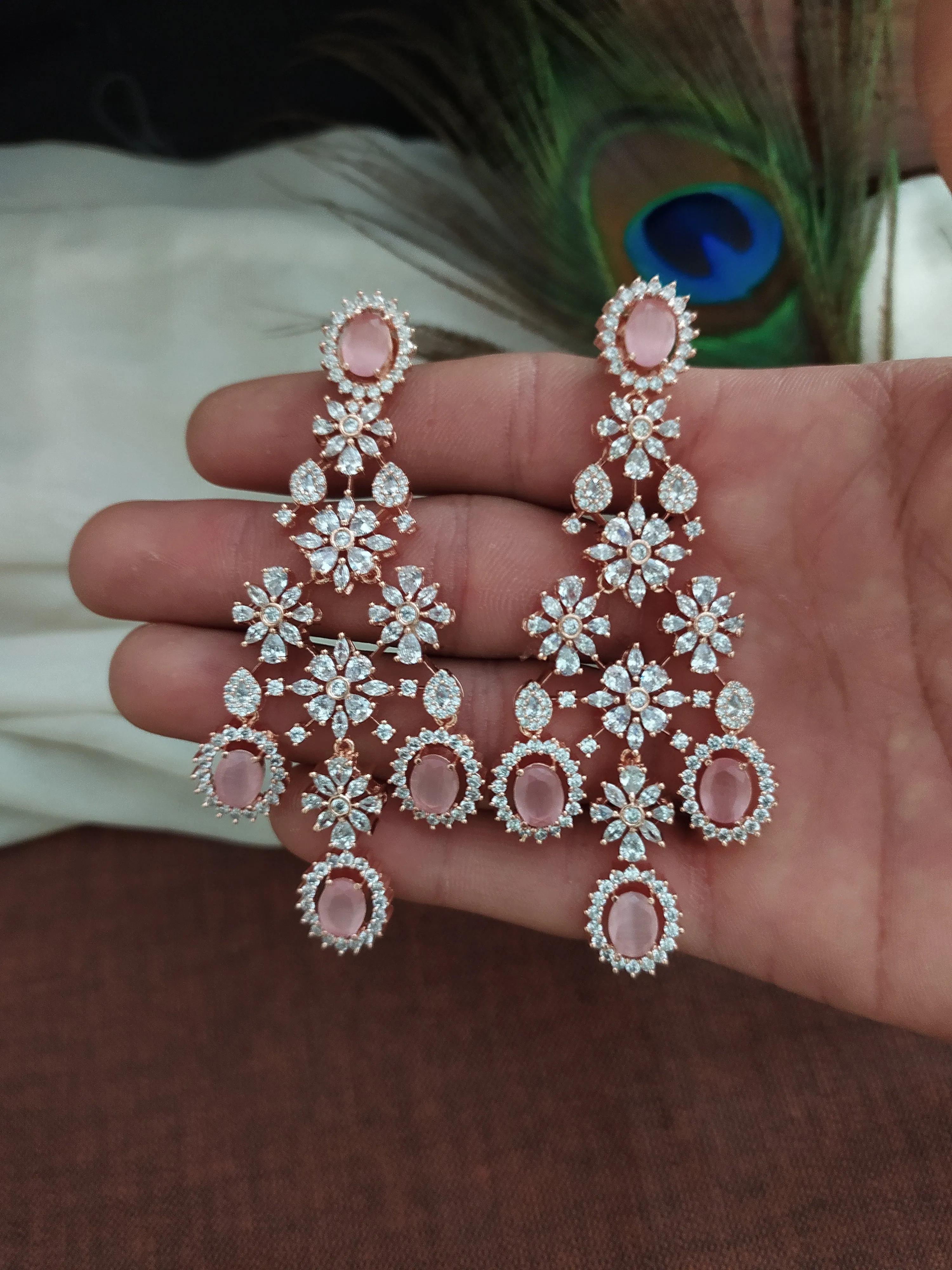 AD & Zircon stone Heavy choker Necklace set