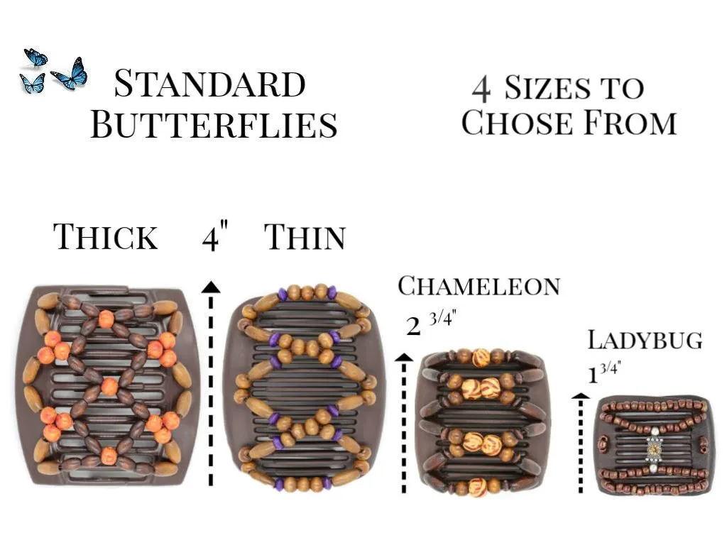 African Butterfly Chameleon Hair Comb - Dalena Brown 41
