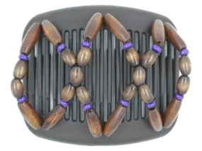 African Butterfly Hair Comb - Beada Brown 208