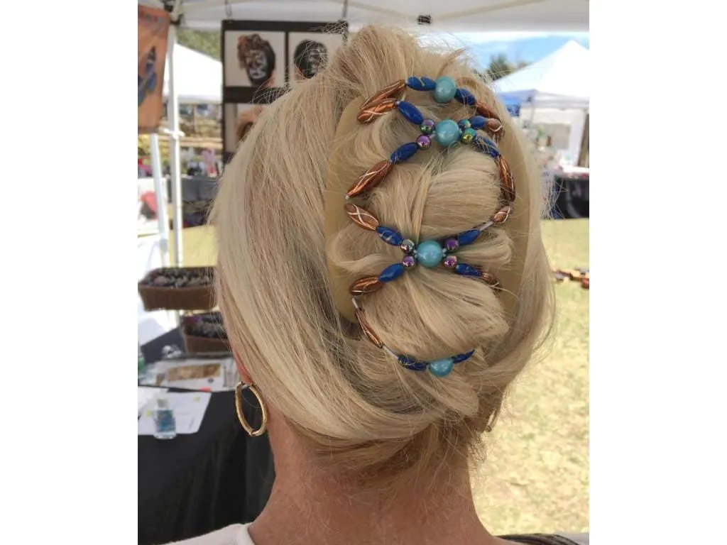African Butterfly Hair Comb - Dalena White 10