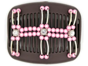 African Butterfly Hair Comb - Flowers Brown 31