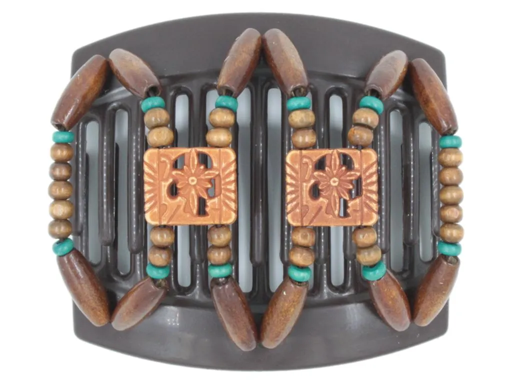 African Butterfly Thick Hair Comb - Dupla Brown 127
