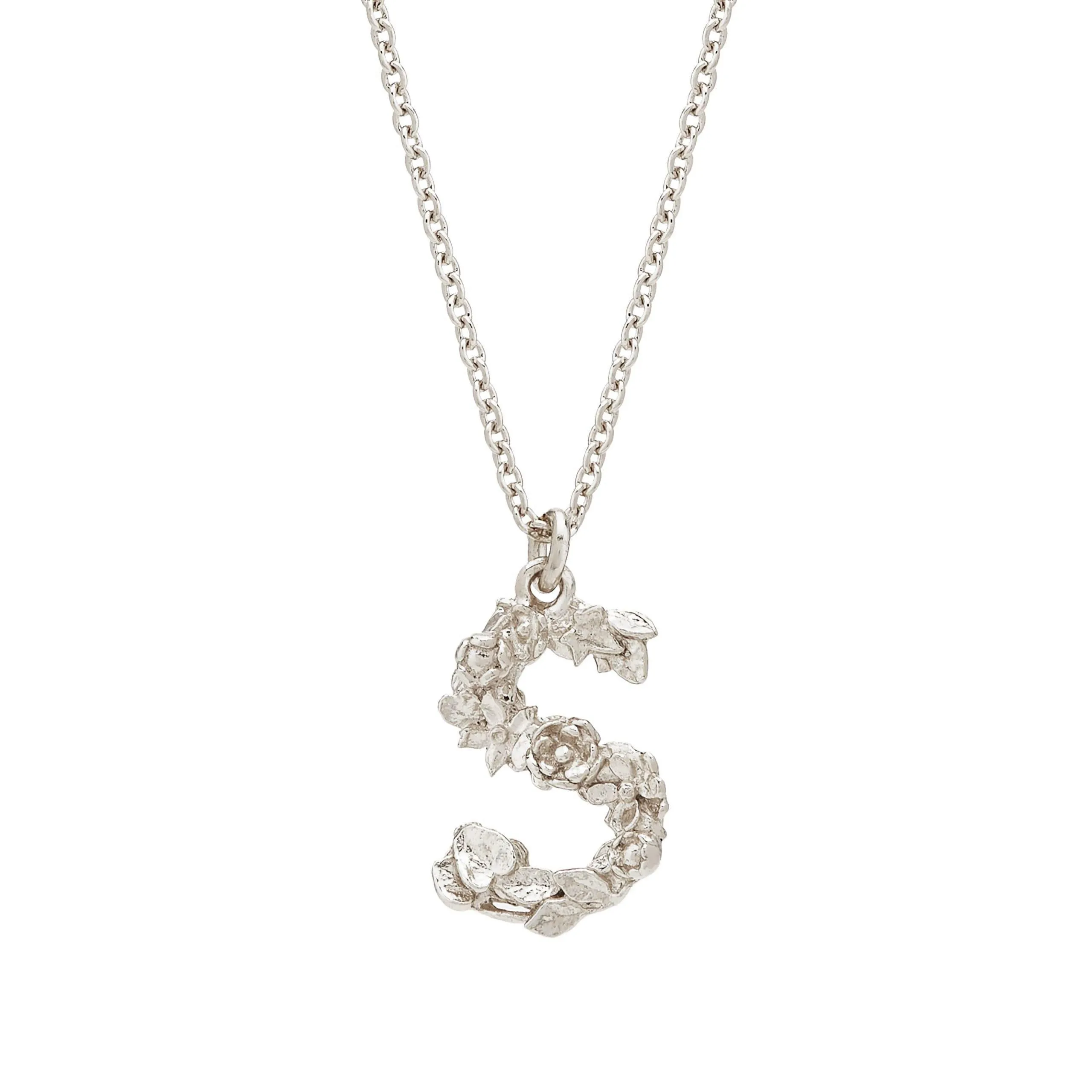 Alex Monroe Floral Letter S Necklace