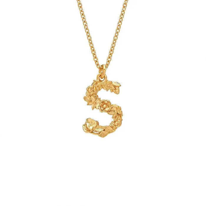 Alex Monroe Floral Letter S Necklace