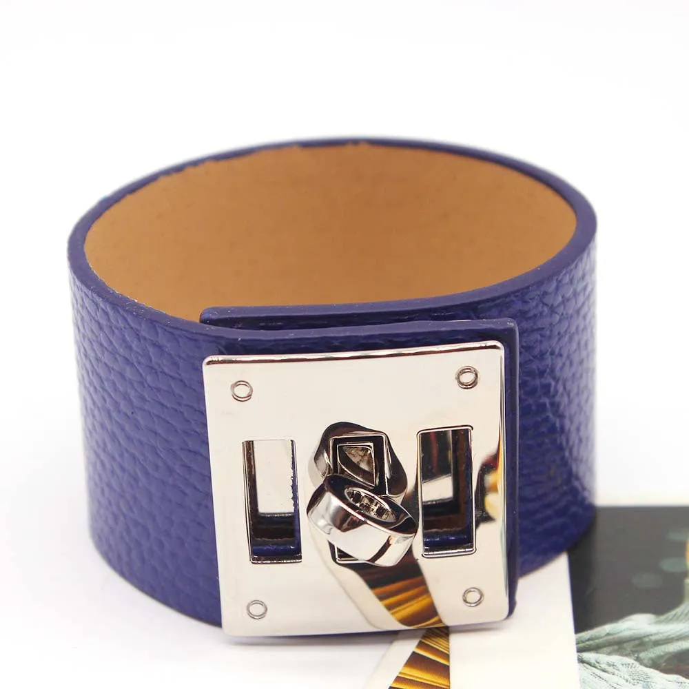 All-match wide leather ladies bracelet