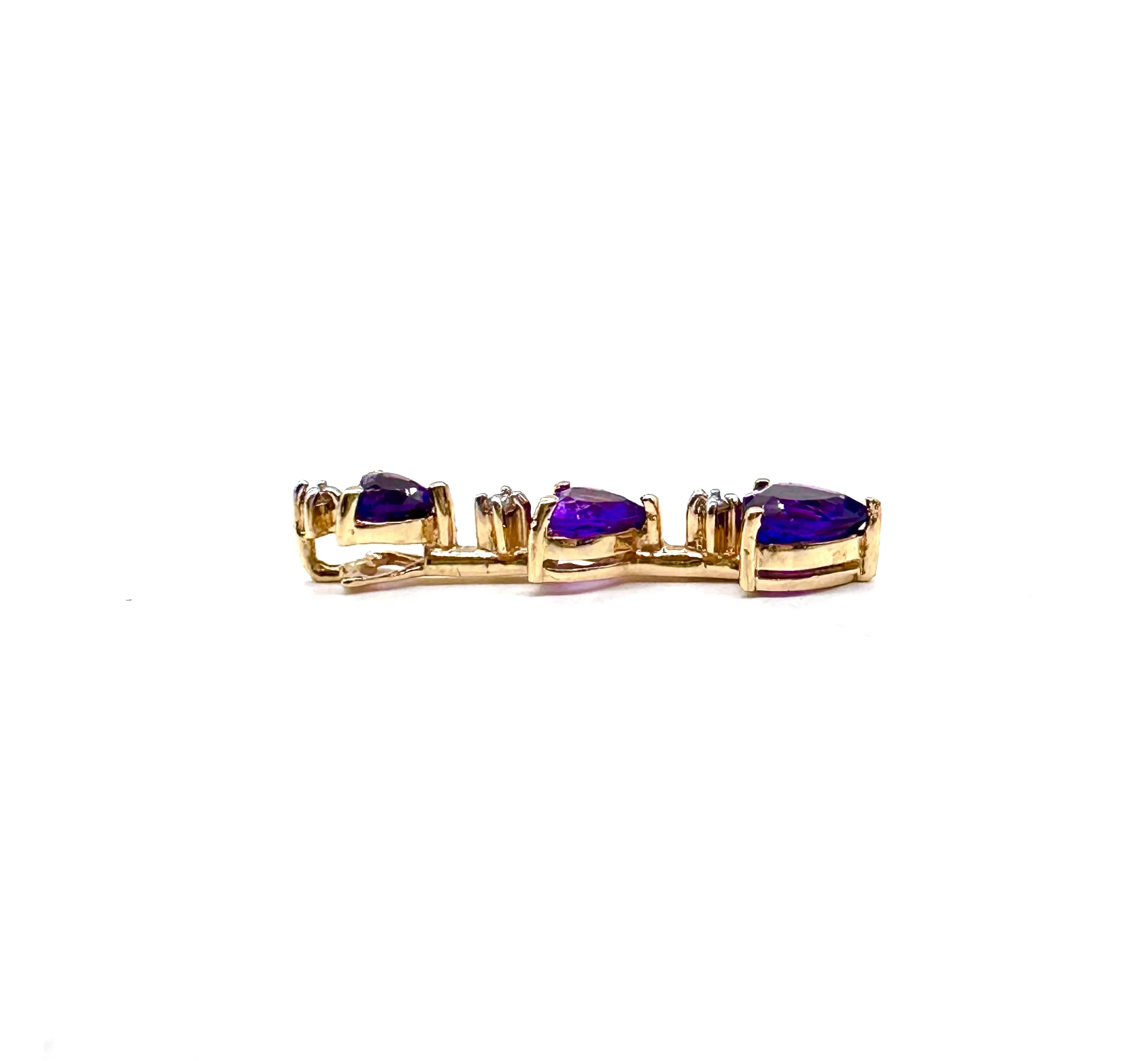 Amethyst heart drop pendant
