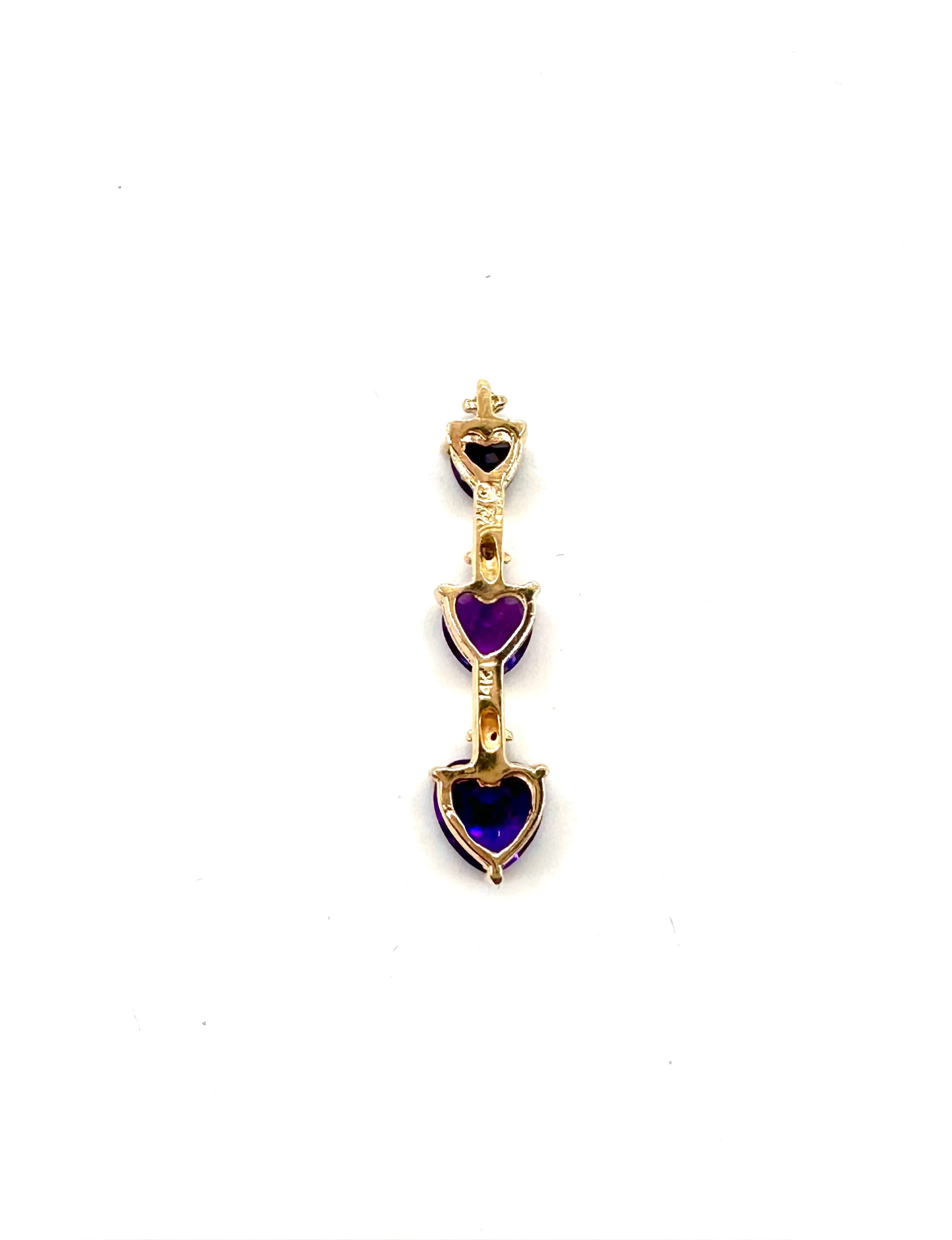 Amethyst heart drop pendant