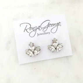 Anastasia Studs – Bridal Crystal Silver Trio Earrings