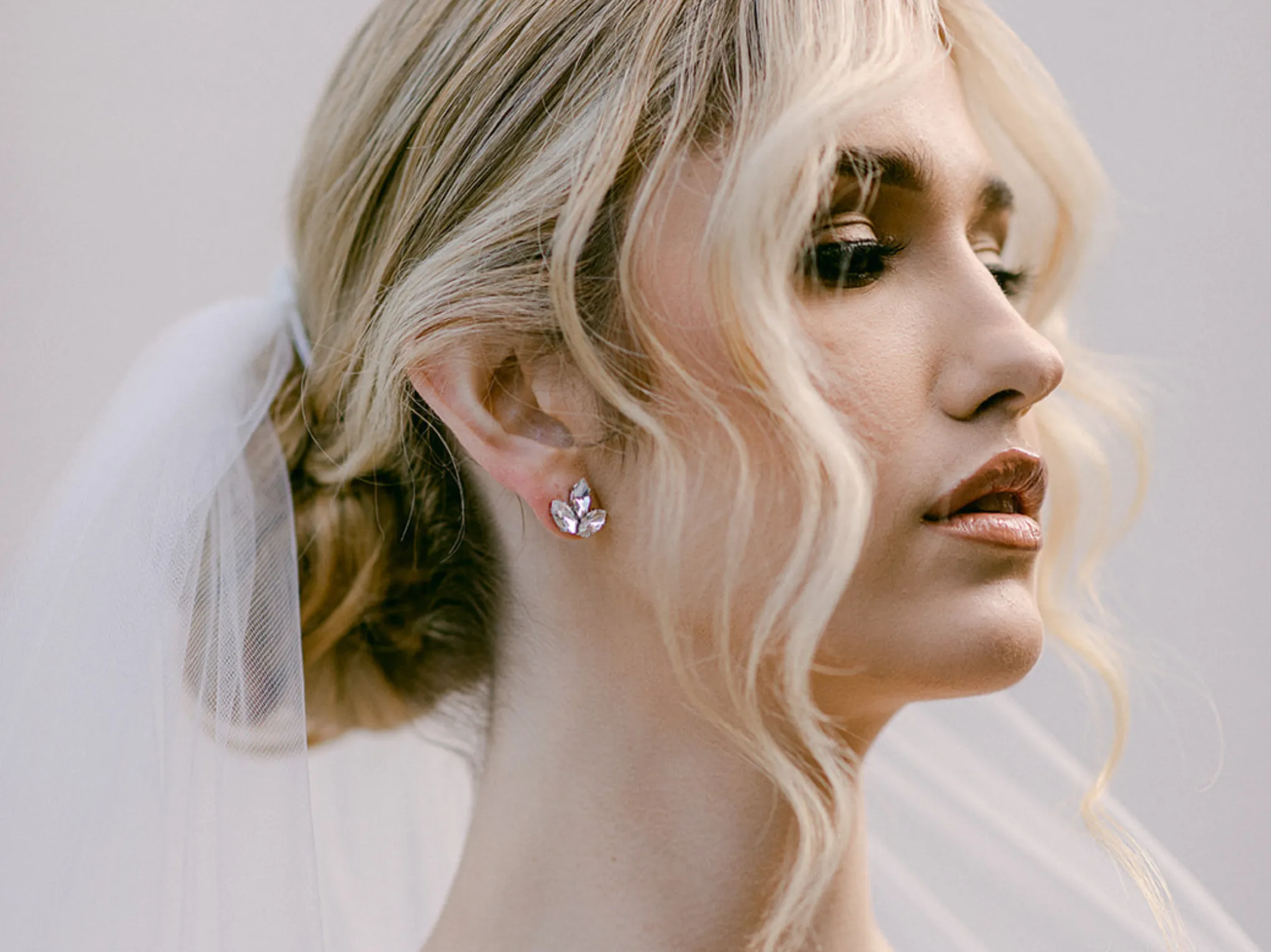 Anastasia Studs – Bridal Crystal Silver Trio Earrings