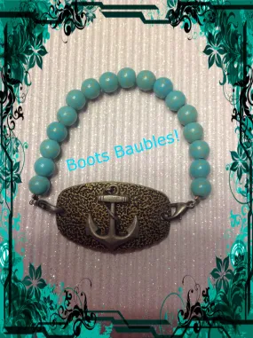 Anchors away turquoise bracelet