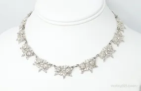 Antique Art Nouveau Roses Sterling Silver Necklace