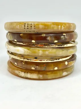 Ashley Pittman Shahada Bangle Set Light Horn