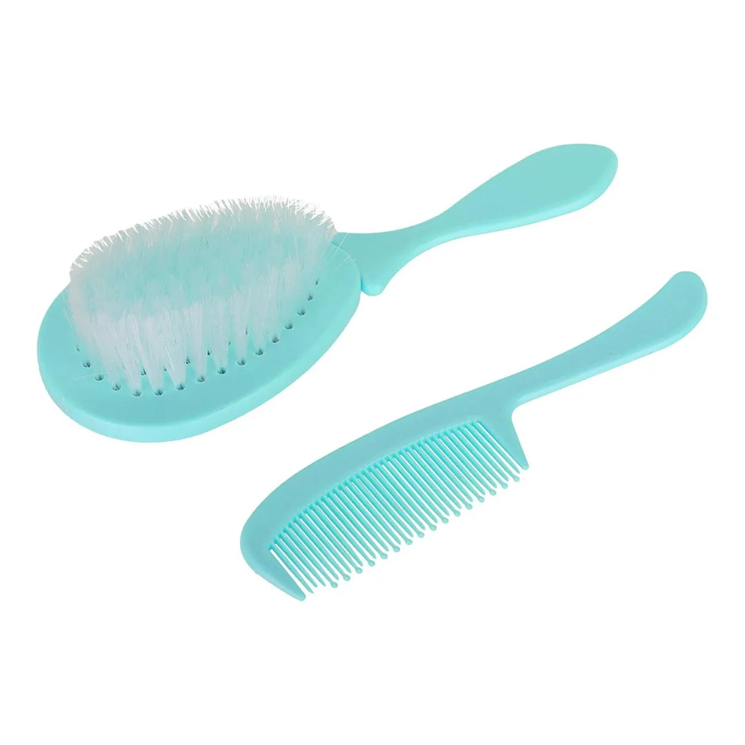 Baby Brush and Comb, Soft Bristles & Rounded End for Gentle Combing (Multicolour)