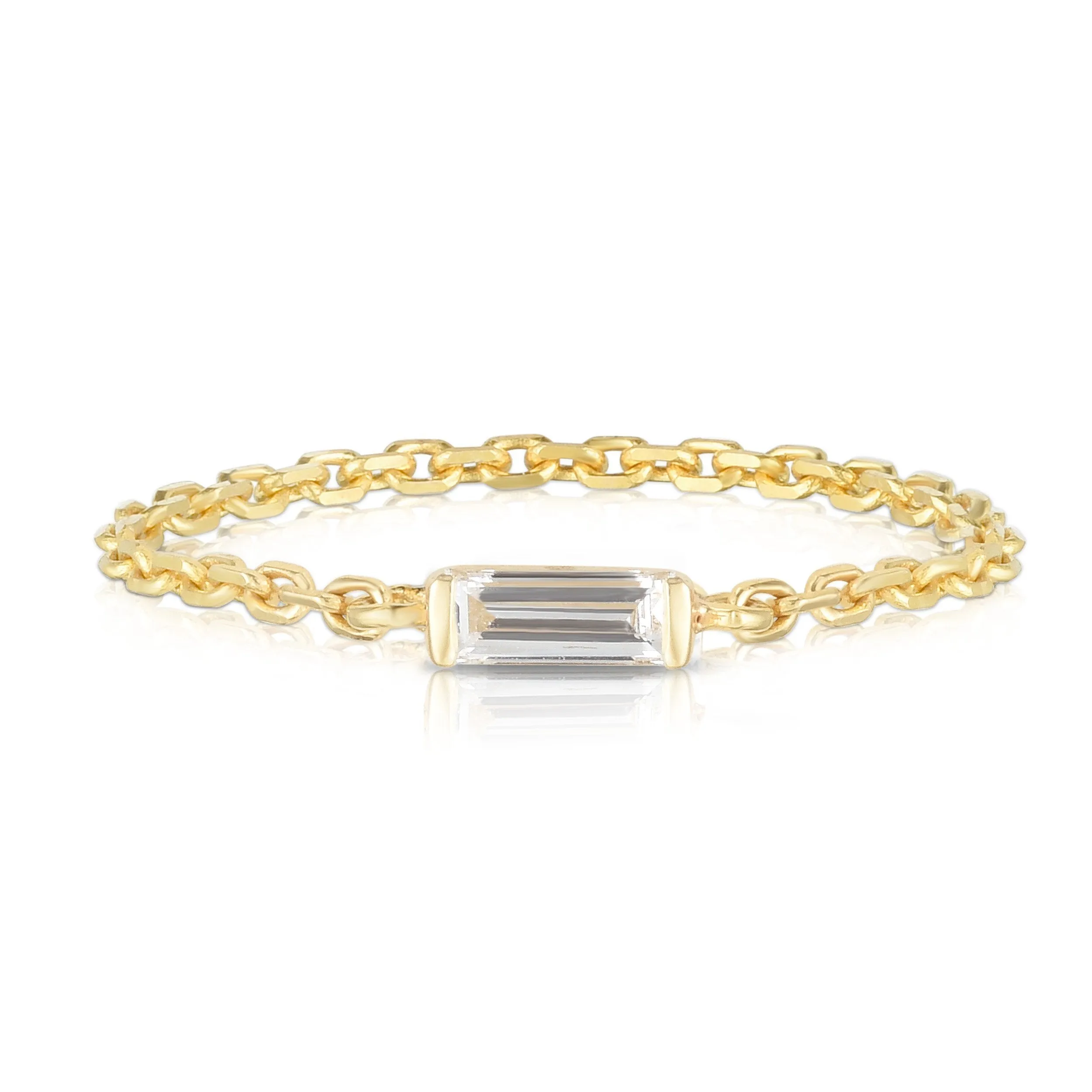 Baguette Diamond Chain Ring by Yi