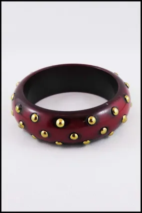 Bangle with Gold Colour Metal Studs