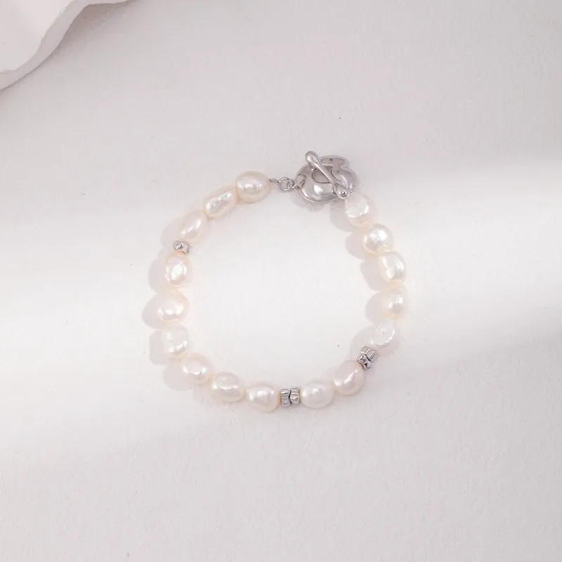 Baroque Pearl Bracelet in Sterling Silver