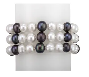 Black and white pearl bracelet
