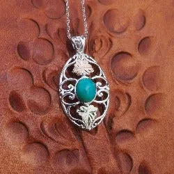 Black Hills Gold Silver Turquoise Bracelet