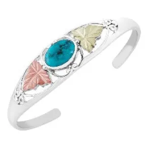 Black Hills Gold Silver Turquoise Bracelet