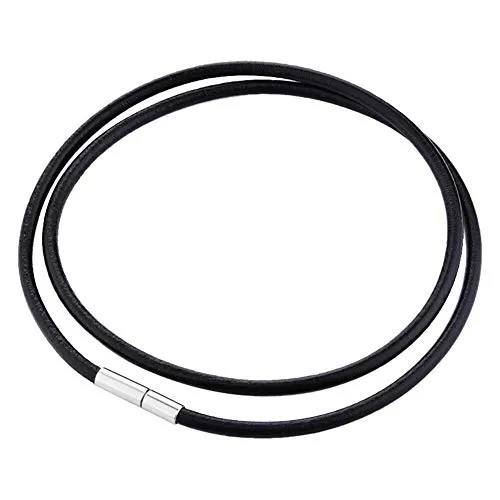 Black Leather Cord Necklace For Charms And Pendants