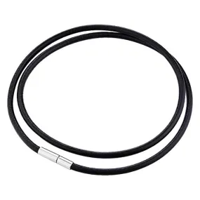Black Leather Cord Necklace For Charms And Pendants