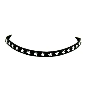 Black Suede Choker with Silver Star Studs