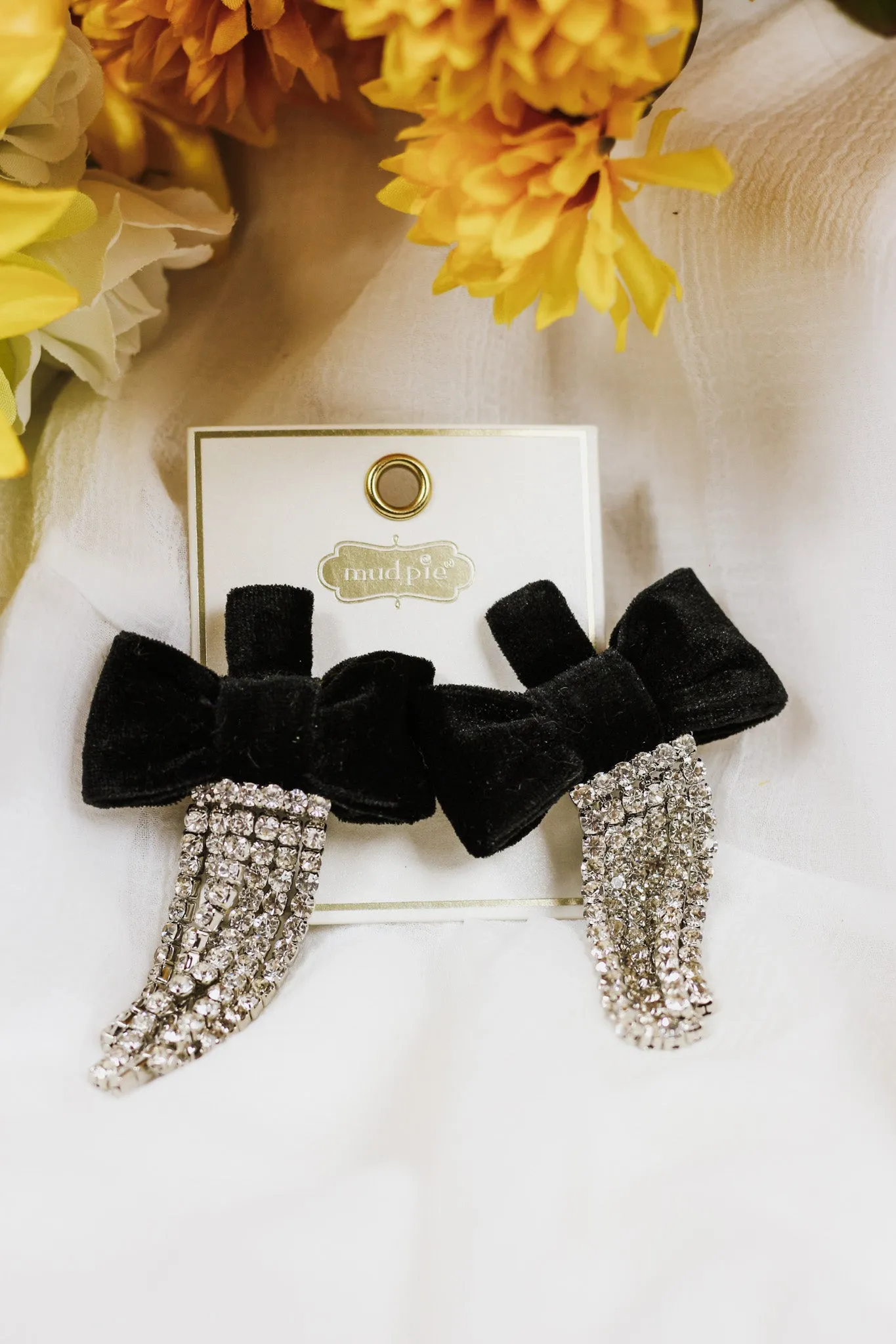 Black Velvet Bow Earrings