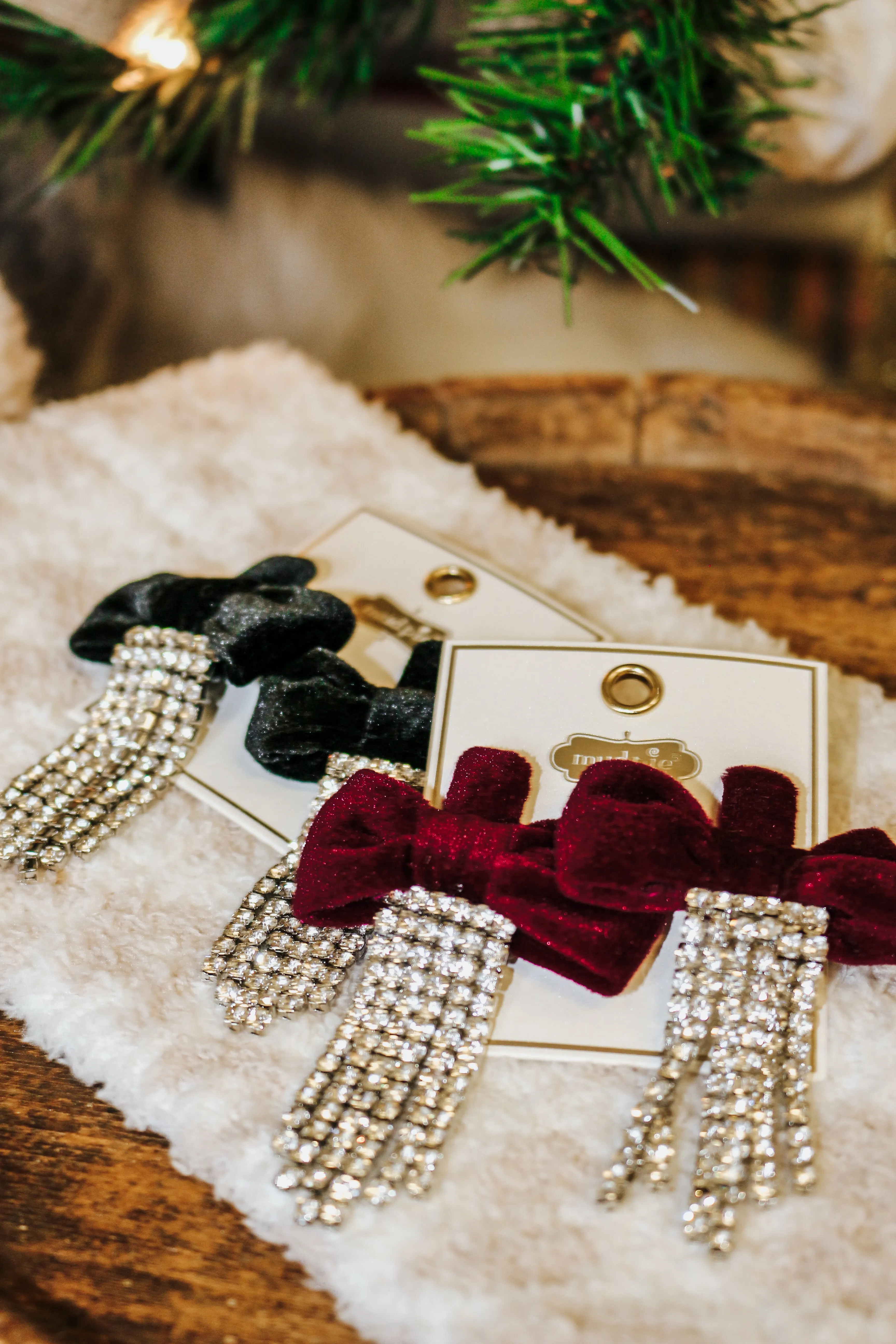 Black Velvet Bow Earrings