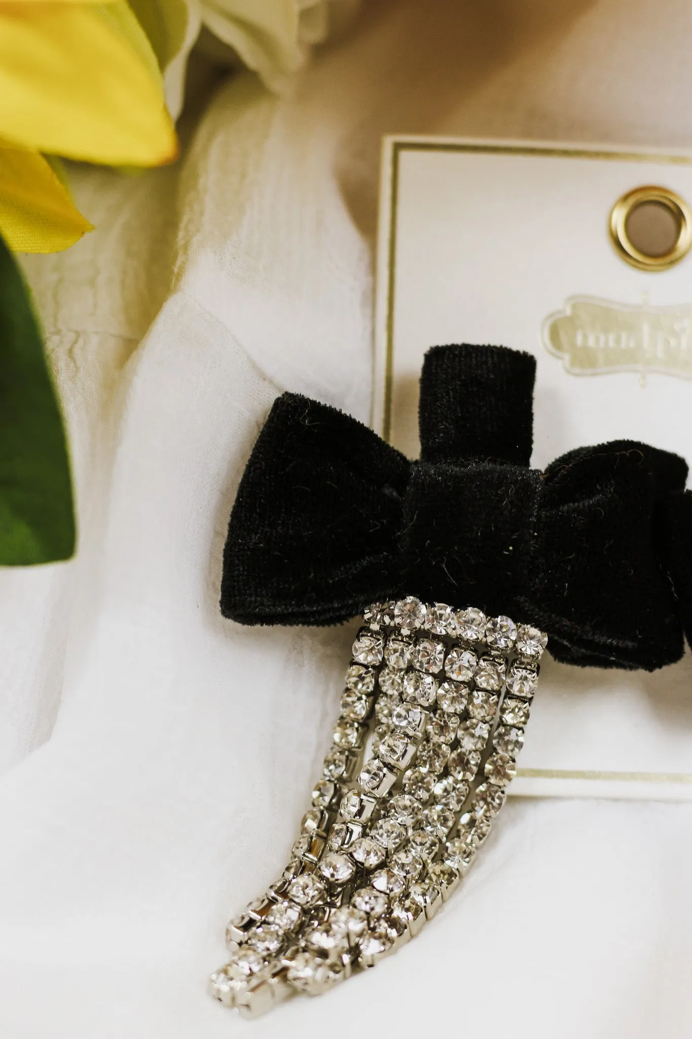 Black Velvet Bow Earrings