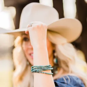 Bracelet, Turquoise Five Strands w/ Sterling Beads - Style 323AB - SALE!