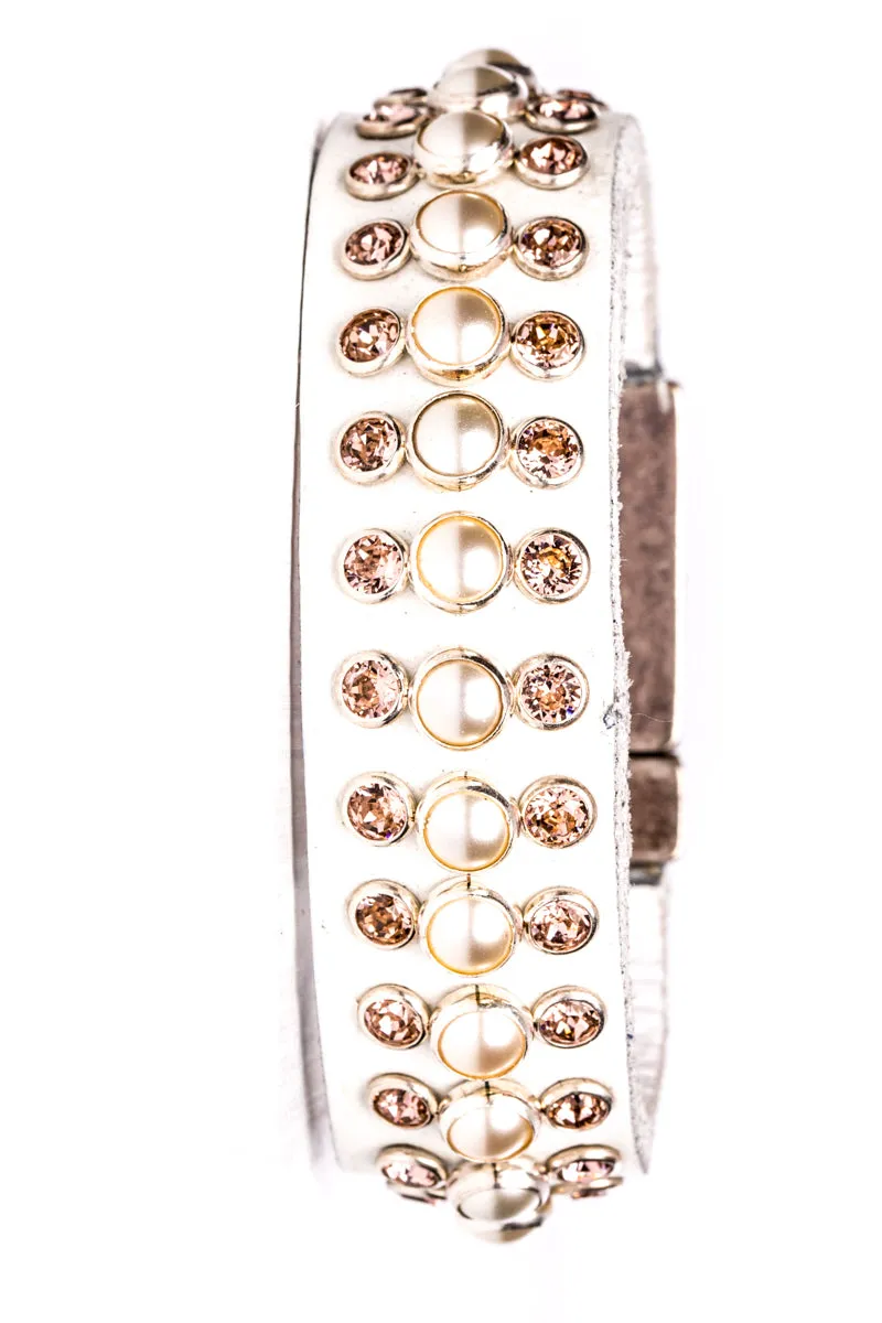 Bracelet Vienna Pearl (White Leather)