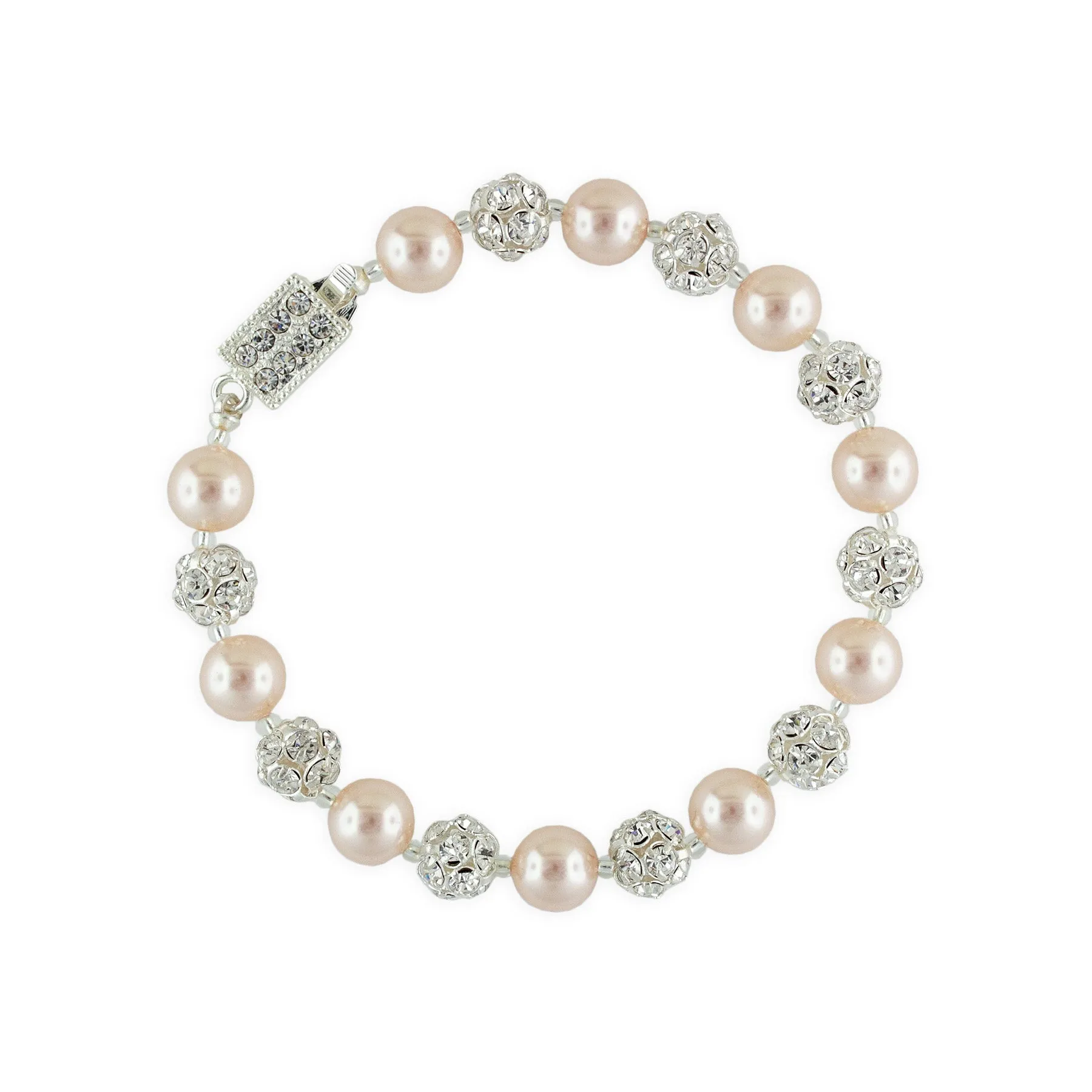 Bracelet with Rhinestone Beads & Glass Pearls
