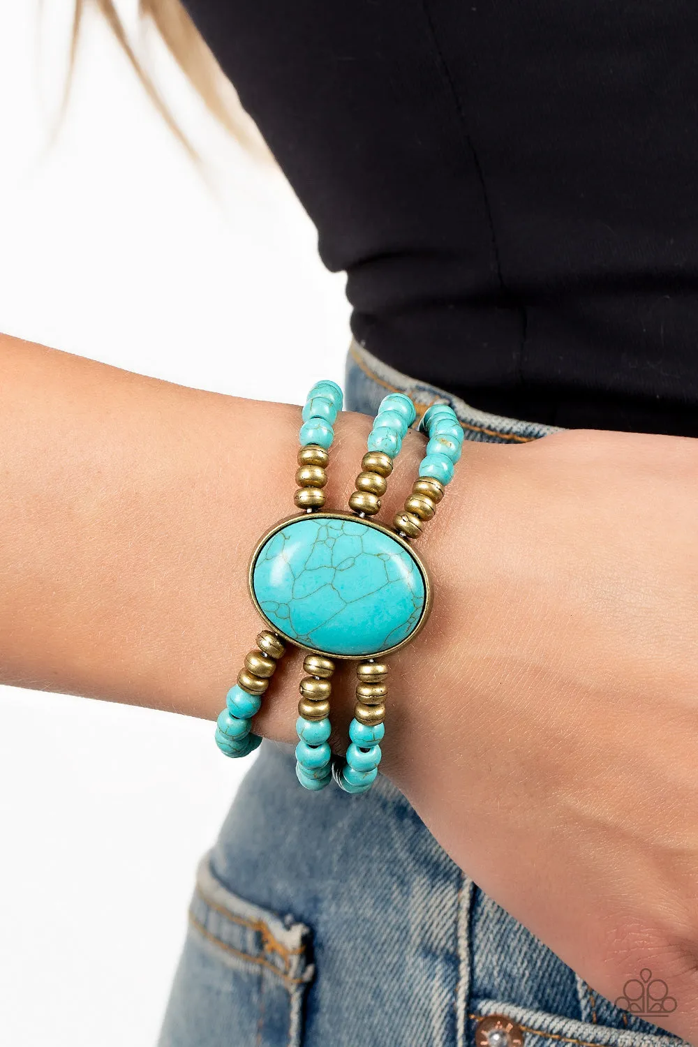 Bracelets Stone Pools - Brass B362