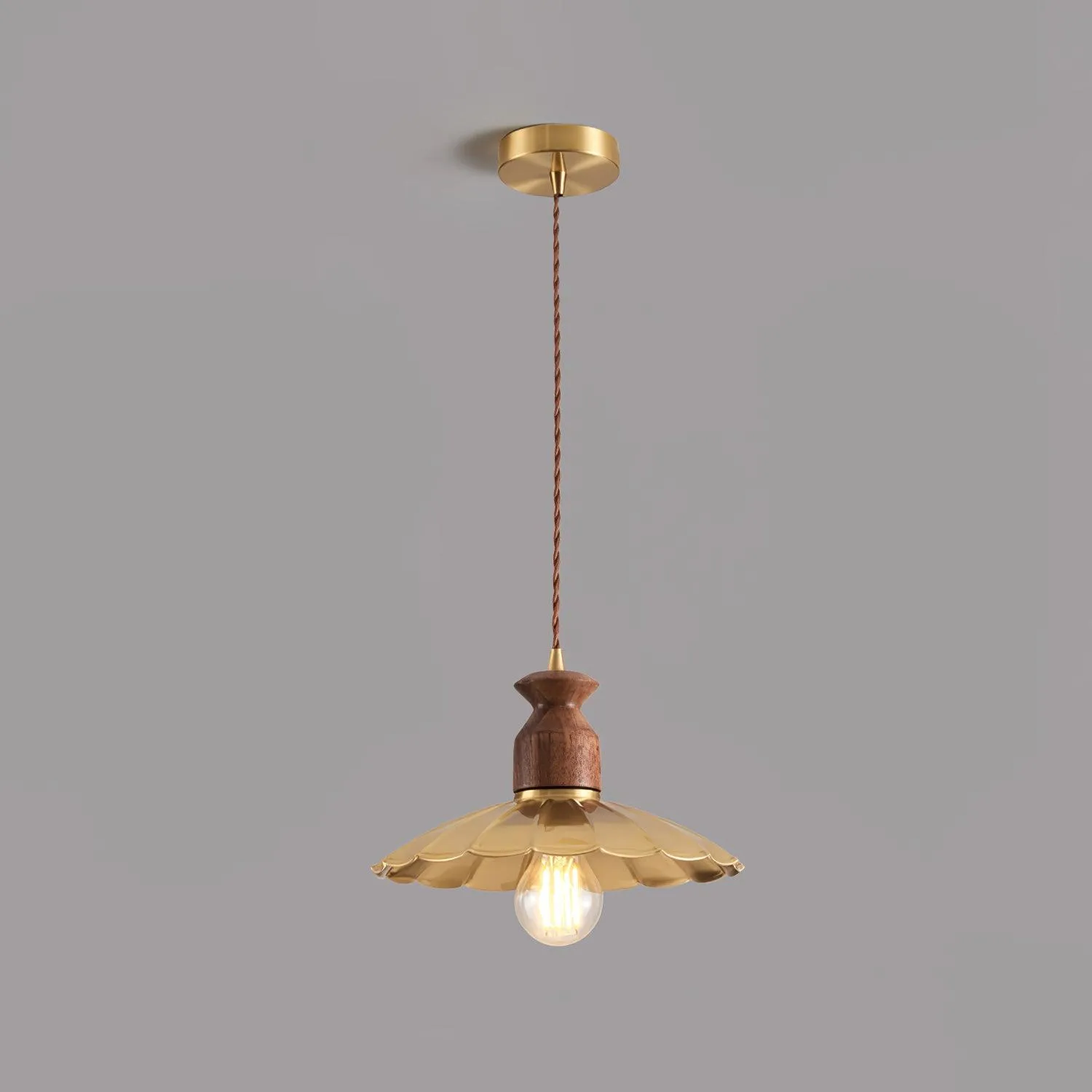 Brass Crest Pendant Light